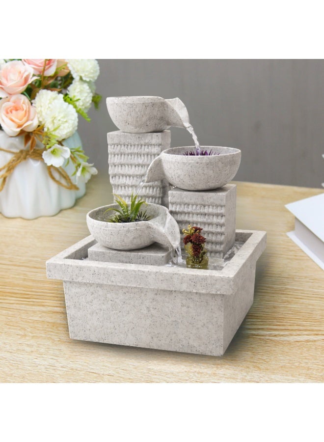 ARABIQO Flowing Water Fountain Indoor Tabletop – Zen Stone Waterfall Ornament with LED Light, Relaxing Feng Shui Water Feature for Home, Office Desk, Living Room & Meditation Decor - Image 1
